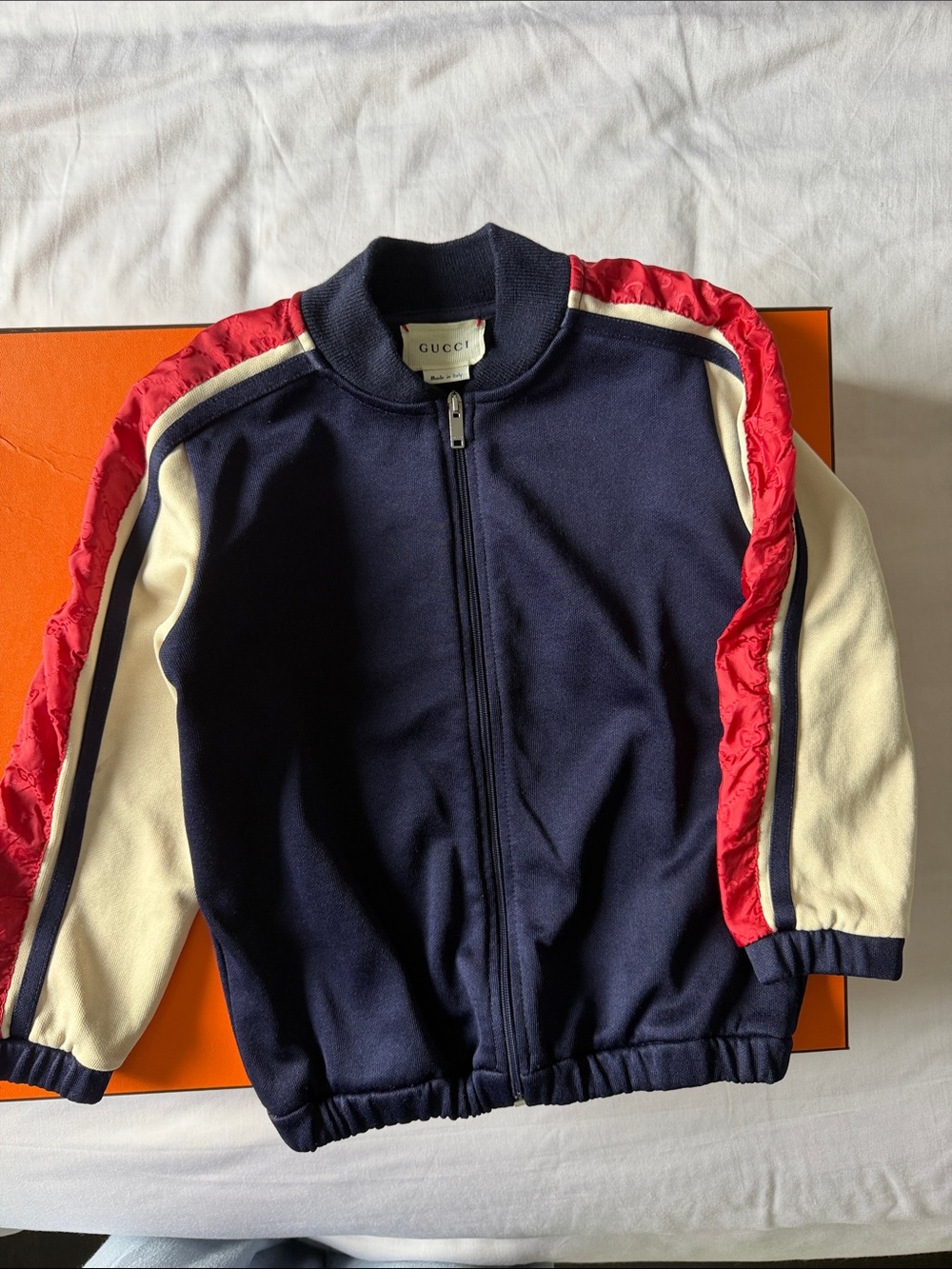 Gucci Navy, Cream & Red Zip-Front Track Jacket